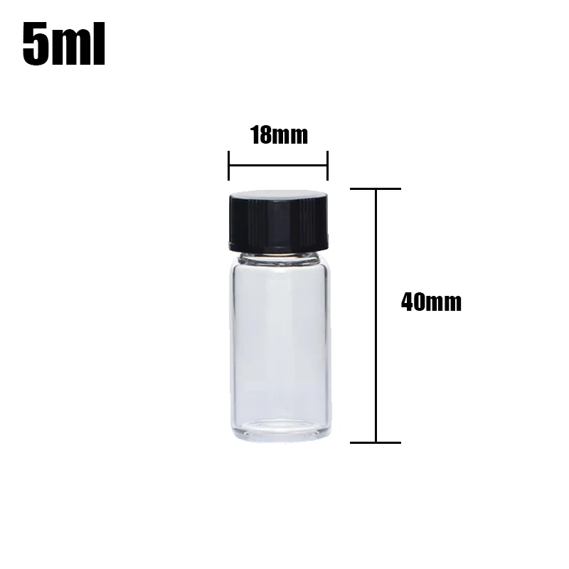 10PCS 5/10/15/20/30/50ML Refillable Bottles Glass Vials Cosmetic Container Clear/ Brown Low Borosilicate Medicinal Glass Screw-t