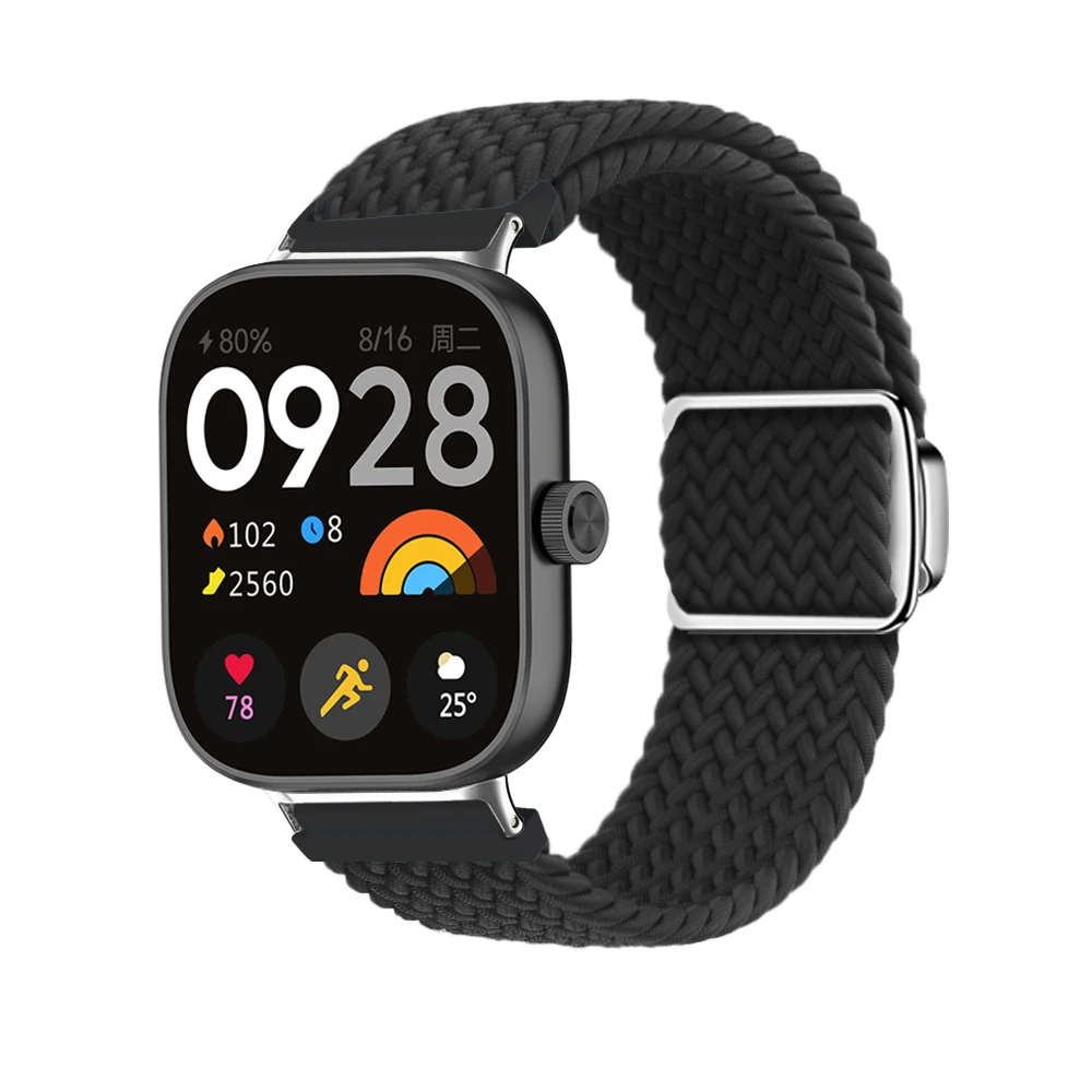 Nylon Magnetic Strap For Xiaomi Redmi Watch 4 Braided Solo Loop Replacement Bracelet Correa for Xiaomi Mi Band 8 Pro Wrist Strap