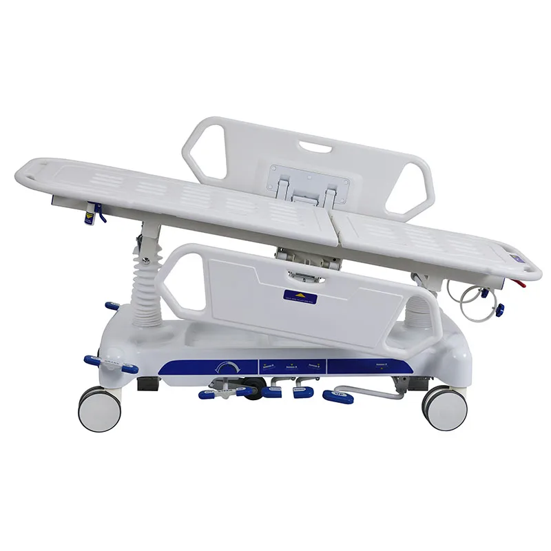 High Quality Hospital Height Adjustable Hydraulic Emergency Stretcher Patient Transport Medical Trolley