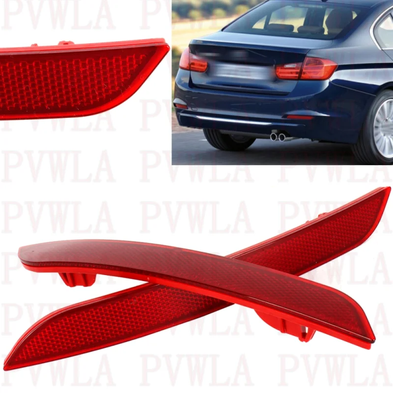 

Pair Left And Right Rear Bumper Reflector 63147301187 63147301188 For BMW 3 Series Sedan F30 F33 F35 2012 2013 2014