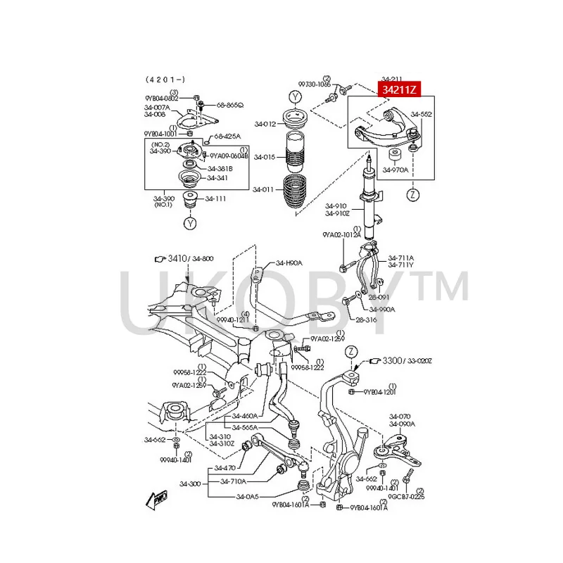 GJ6A34200B GV2W34200 Suitable for Ma zd a 6 Hanging upper swing arm on the front wheel support arm, triangular arm control arm