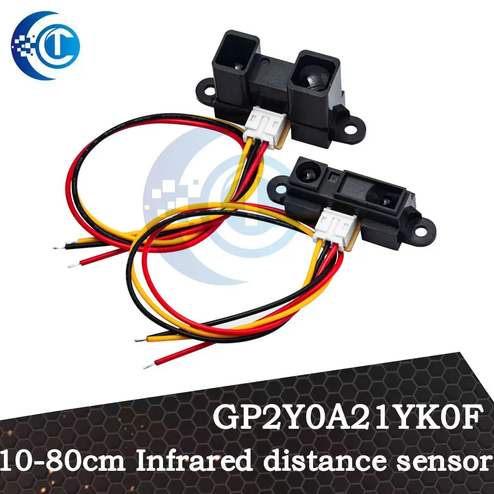 GP2Y0A21YK0F  GP2Y0A02YK0F 100% NEW 2Y0A21 10-80cm Infrared distance sensor INCLUDING WIRE  20-150cm