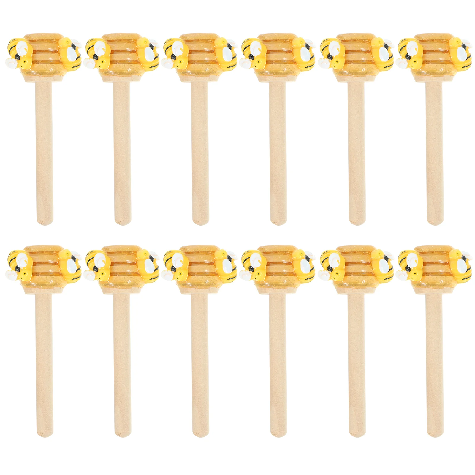 

12pcs Bee Decoration Sticks 8cm Mini Honey Dippers Fake Bees Party Table Centerpiece Crafts Festival Decor Tiered Tray