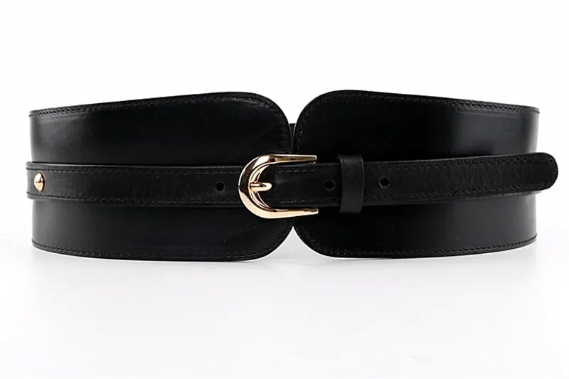 Women's Vintage First Layer Cowhide Leather High Quality Belt with Skirt Coat Elastic Belt