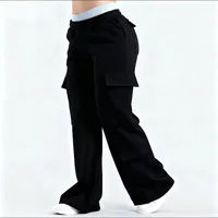 2026 Women‘s Wide Leg Cargo Pants  Elastic Waistband with Large Pockets Casual Fitness Sportswear Y2k Long Pants - Image 3