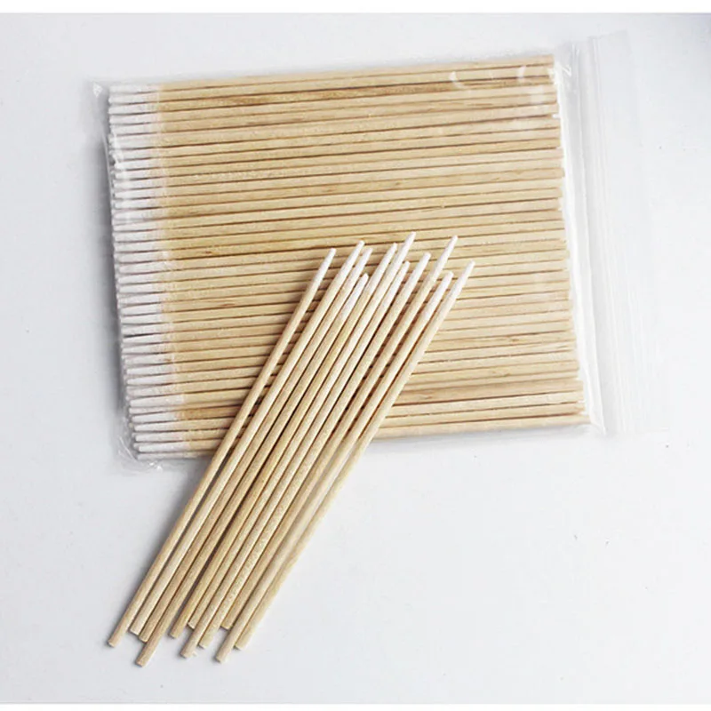 Disposable Cotton Swab Lint Free Micro Brushes Wood Cotton Buds Swabs Ear Clean Stick Eyelash Extension Glue Removing Tool