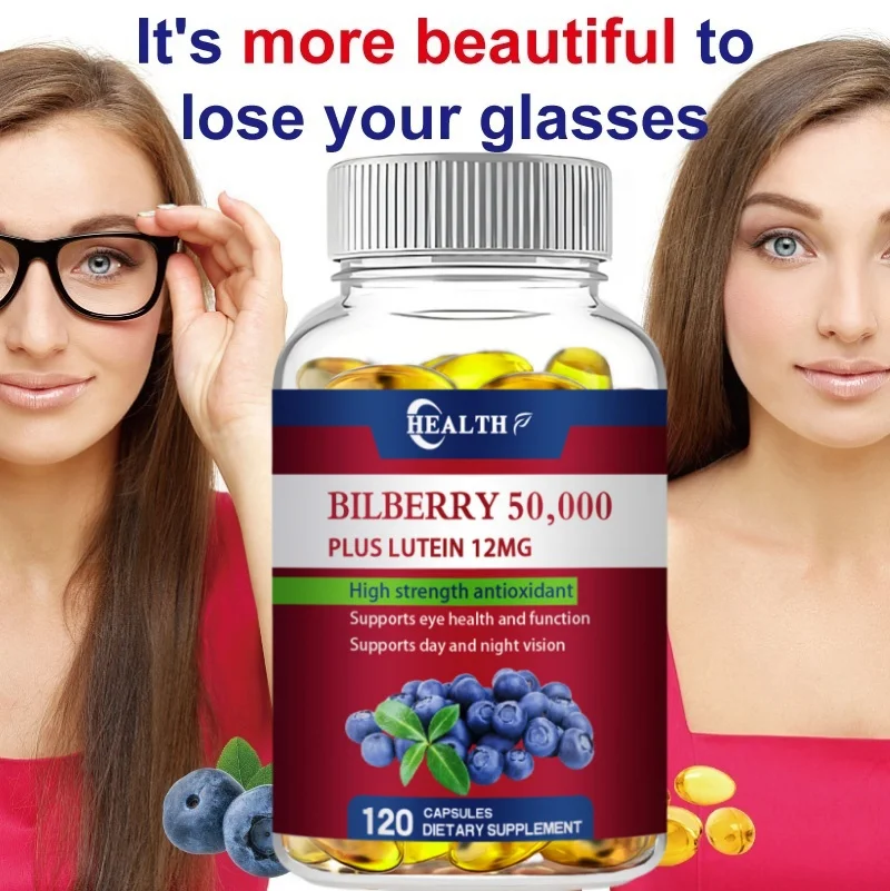 

HEALTH Bilberry Supplement Capsule Promotes Eye Health and Supports Healthy Vision - 30/60/120 Capsules