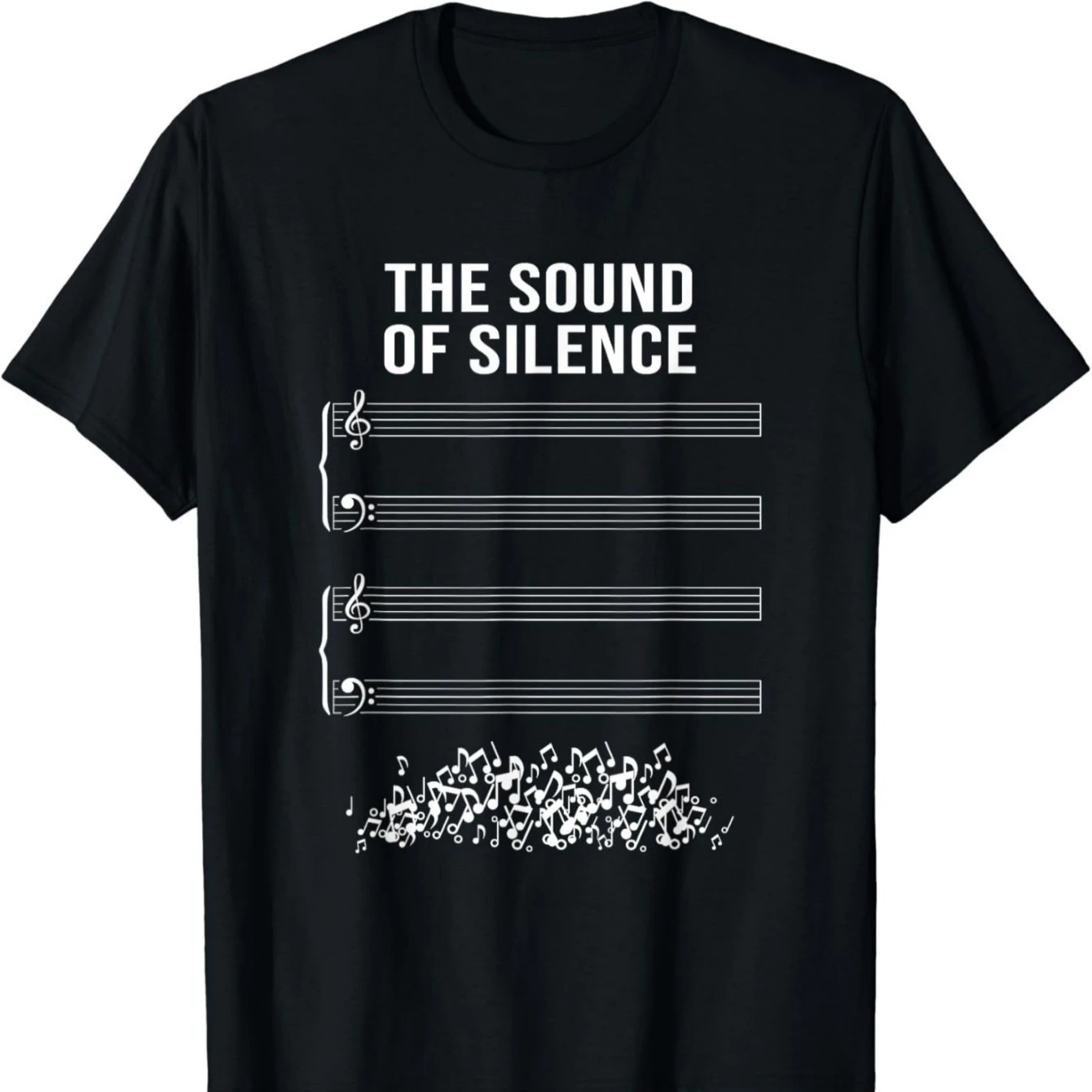 

"The Sound of Silence" Vintage Funny Music Graphic T-Shirt 100% Cotton O-Neck Short Sleeve Summer Casual Mens T-shirt Streetwear