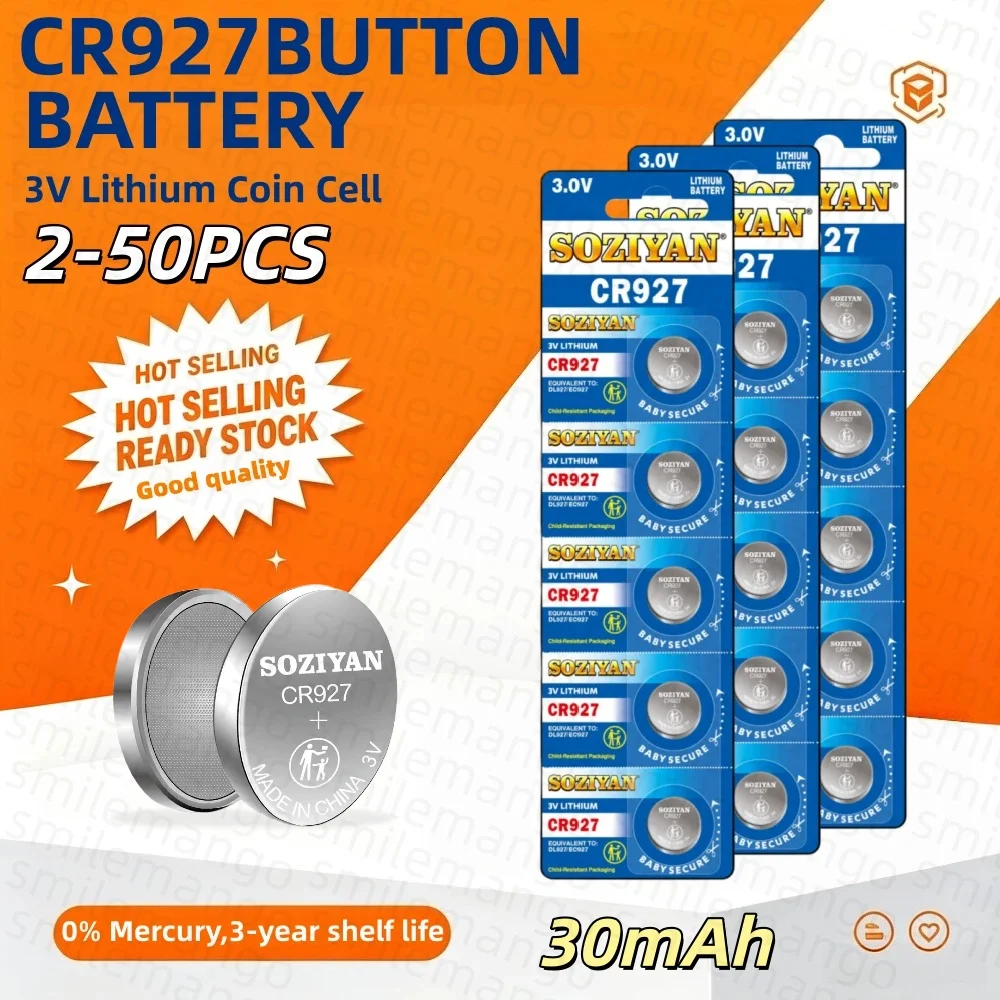 NEW 2-50PCS 3V CR927 Lithium Button Battery BR927 ECR927 LM927 5011LC KCL927 DL927 CR 927 CR927-1W Coin Cell Watch Batteries