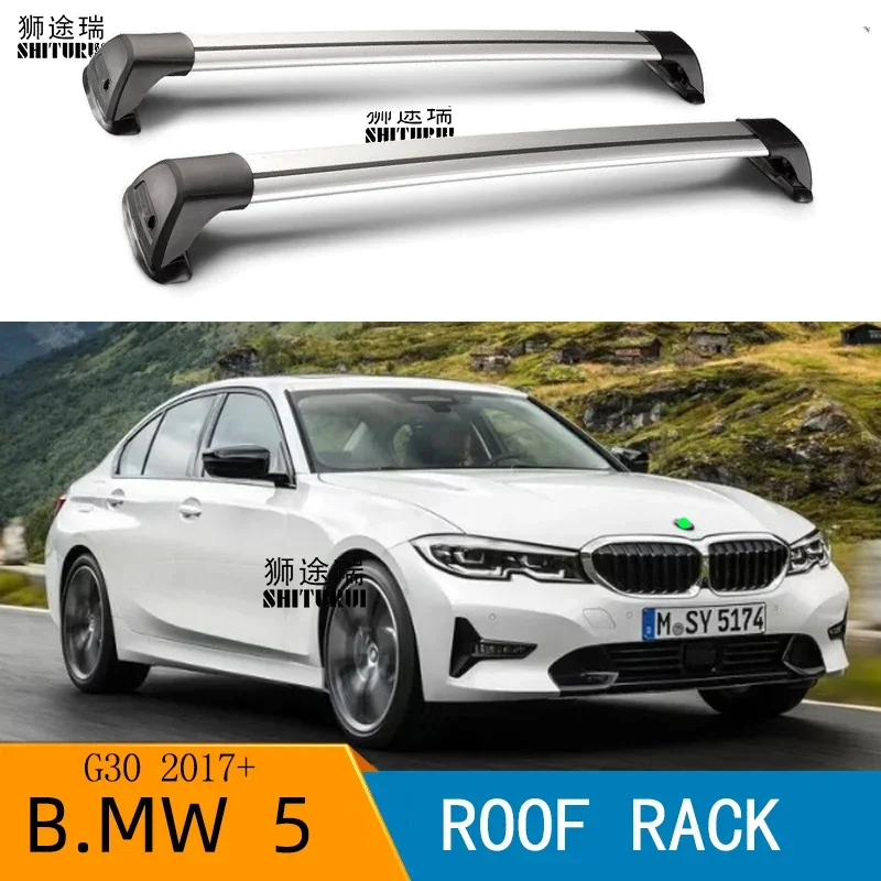 For BWM 5-Series, 4-dr Sedan, 2017 2018 2019 2020 2021 g30  Serultra quiet truck roof bar car special aluminum alloy belt lock