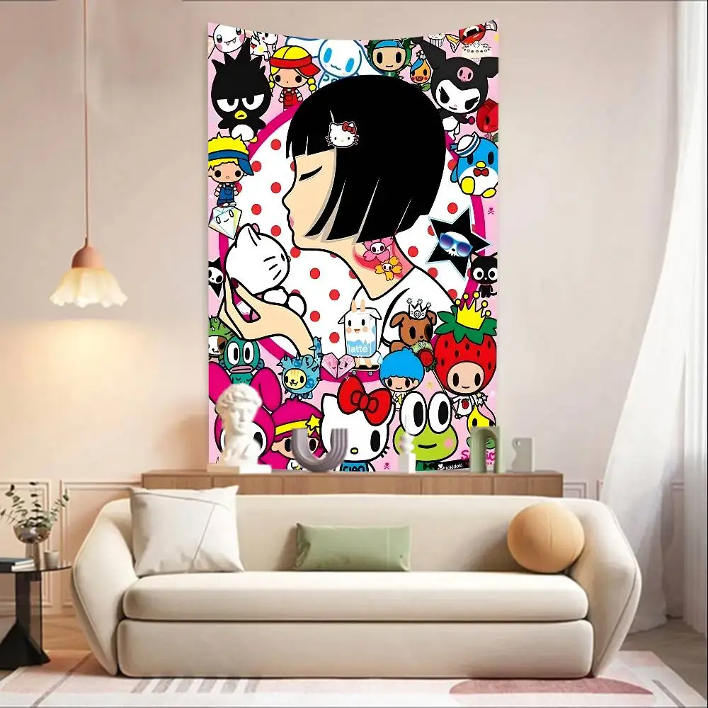 Kawaii T-Tokidoki أنيمي حفلة عيد ميلاد خلفية للتصوير الفوتوغرافي خلفية عيد ميلاد ديكور #3