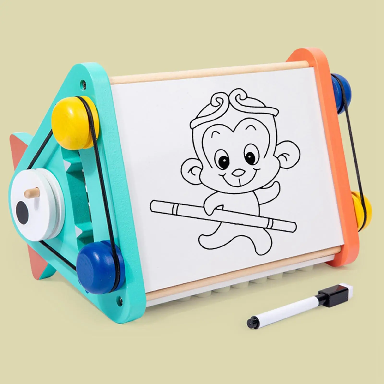 Wooden Busy Board for Kids Montessori Activity Board Triangle Learning Toy Alphabet Game Math Preschool Basic Life Skills Travel
