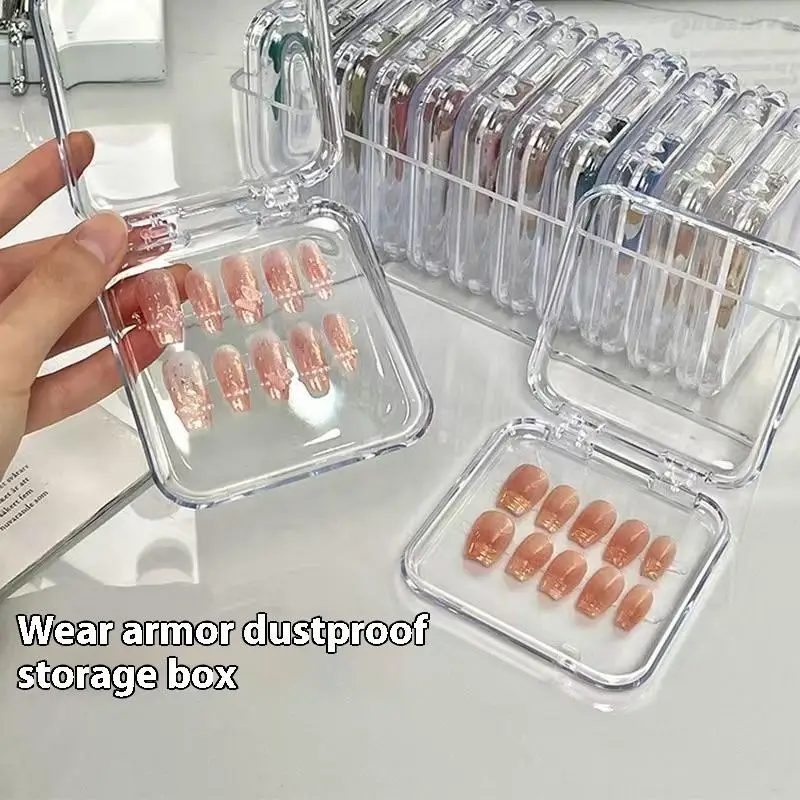 Hot！10/20PCS Press-On Nail Storage Acrylic Boxes Transparent Clear Nail Boxes Jewelry Storage Tool Accessories - view 4