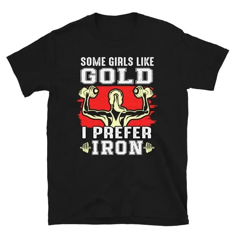 I Prefer Iron Bodybuilding Gym Fitness Muscle T-Shirt