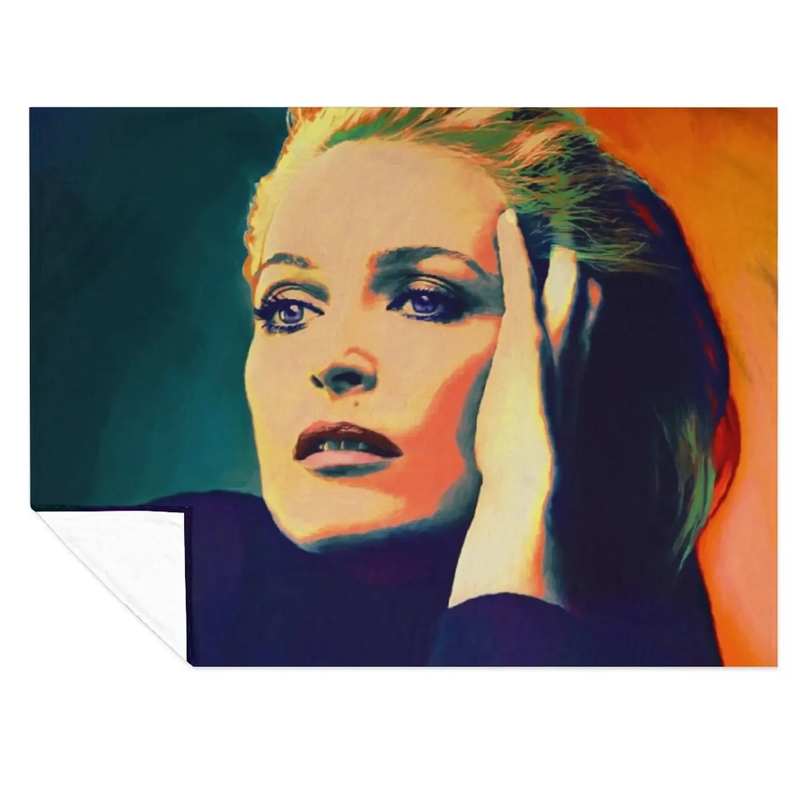 

Gillian Anderson Poster in oil colors Throw Blanket For Baby Decorative Sofa Thin Large Blankets