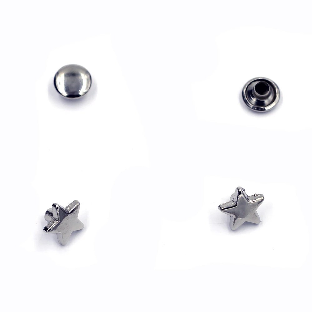 

300Sets Silver Tone Punk Star Spike Garment Rivets Studs Spots Fit Clothing Belt Making 9x6mm