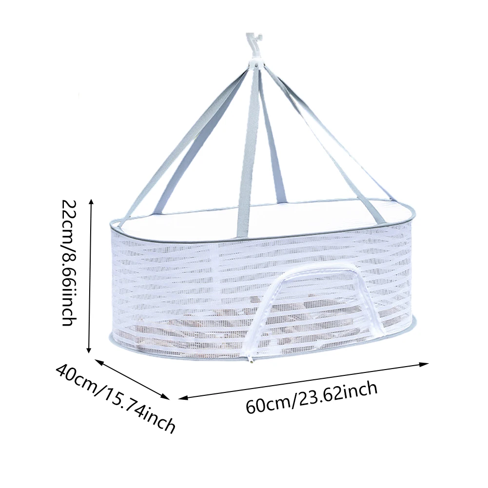 4-laags droognet Kruiden Verwijderbare vishangende mand Opvouwbaar Anti-vlieg Fijn korrelig raster Drogen voor vis/groenten/fruit/kruiden