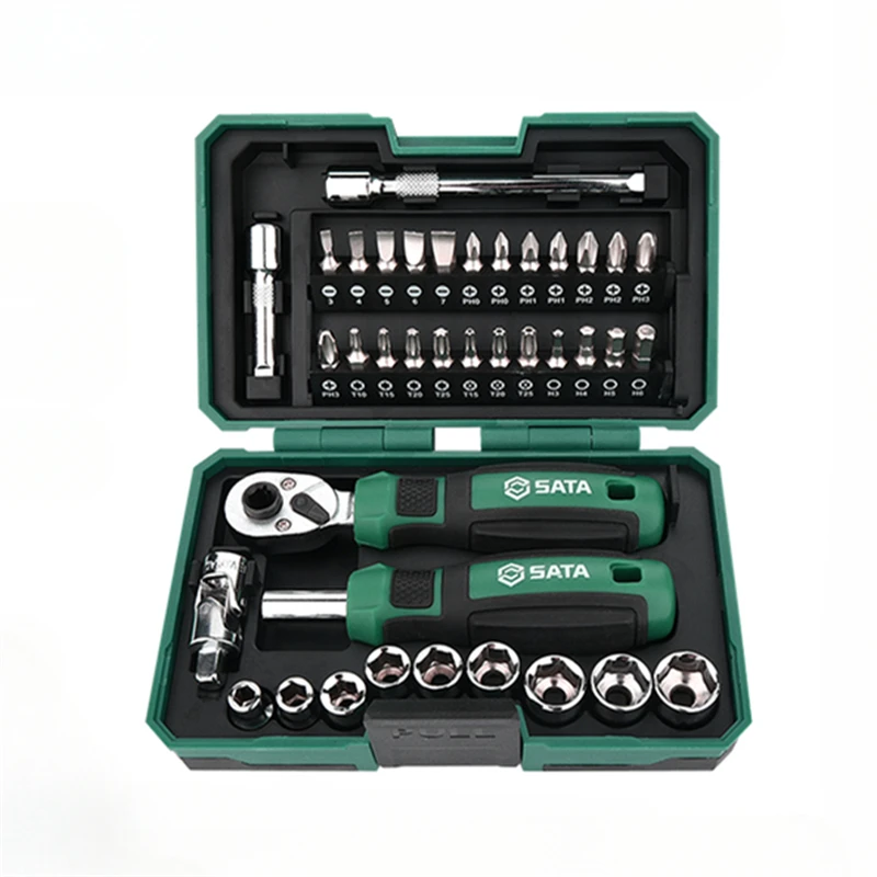 SATA 05498 38 Piece Ratchet Wrench And Screwdriver Comprehensive Set High Hardnes Swear Resistant Durable