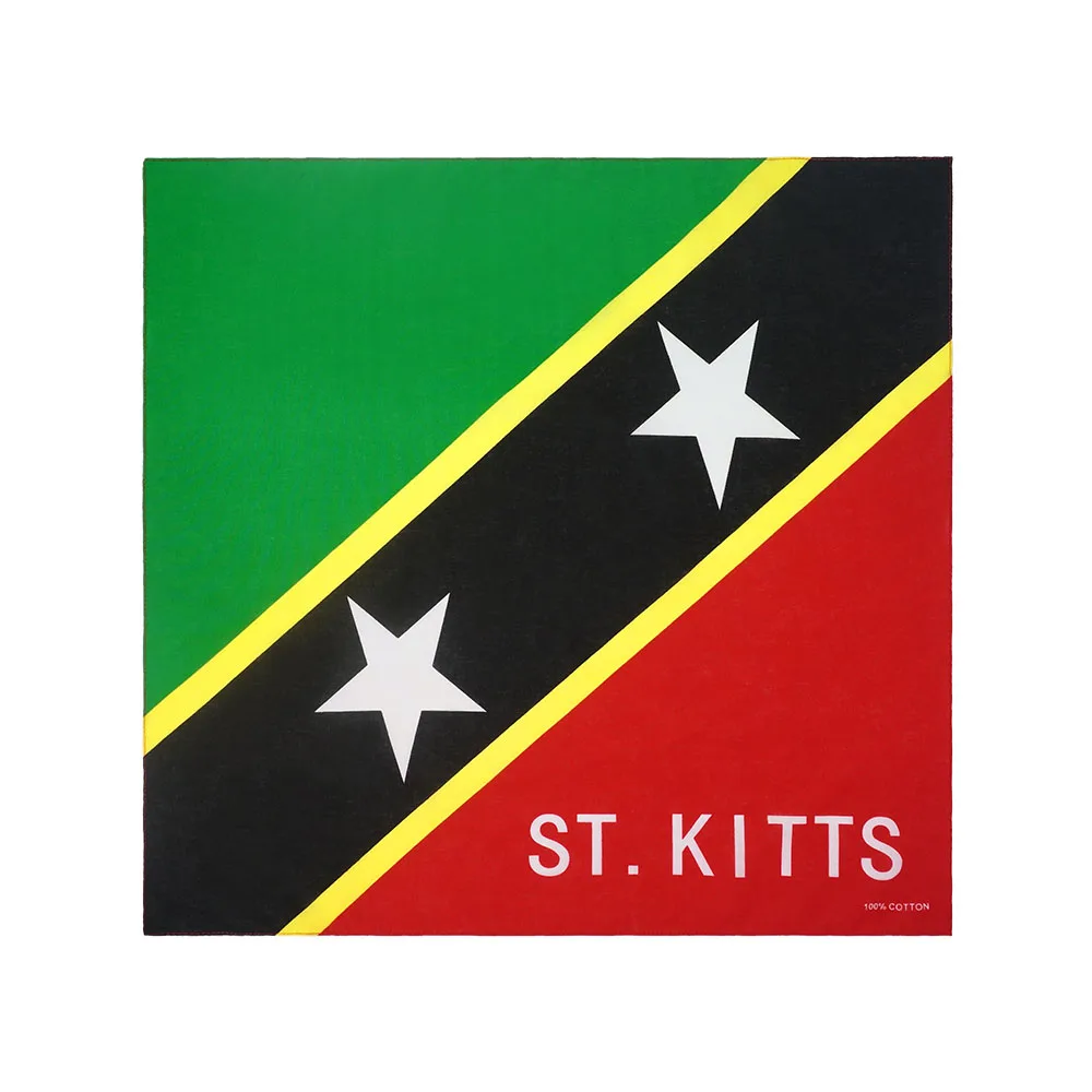 100% Katoen Bandana Jamaica Haiti Dominica Barbados St. Kitts Guyana Nationale Vlaggen Punk Sjaal Rijden Hoofdband Dansende Haarband
