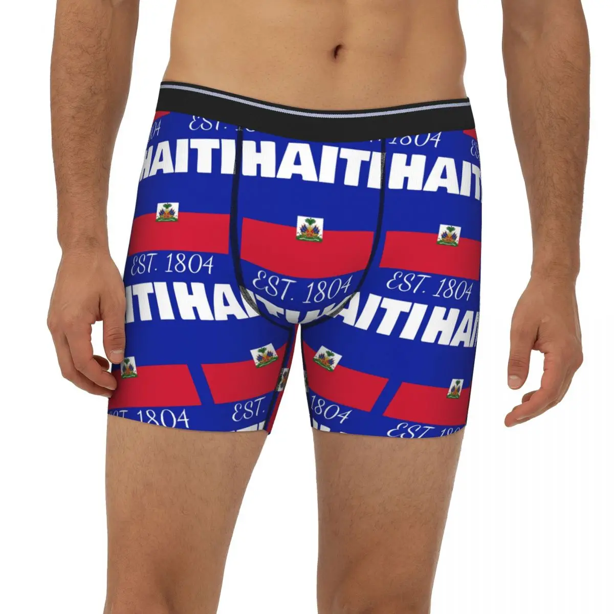 

Хайти EST. 1804, длинные трусы-боксеры с флагом Гаитян, короткие мужские трусы, нижнее белье для мужчин, подарки бойфренду