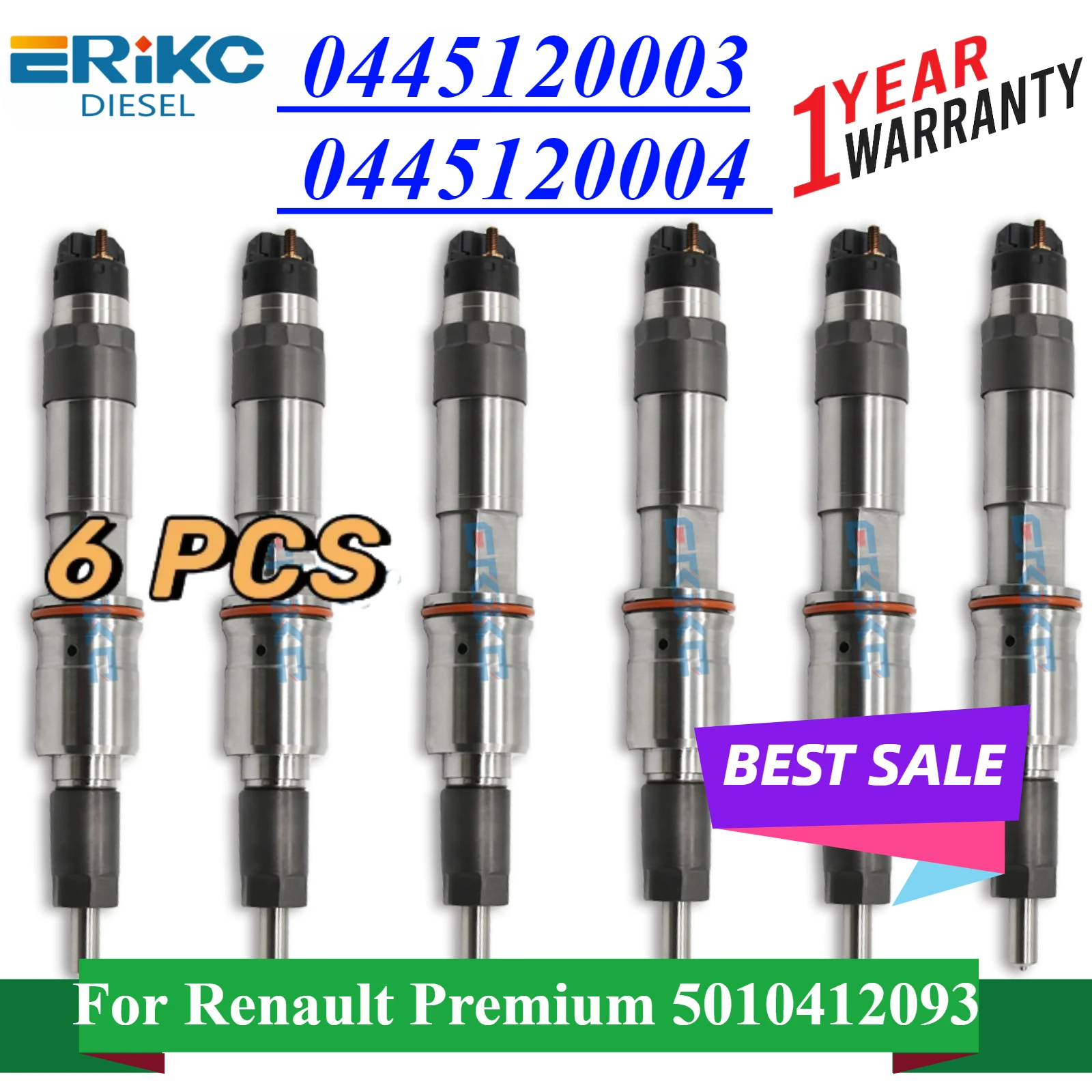 

6pcs 0445120003 Diesel Auto Fuel Injector Nozzle 0445120004 Engine Nozzle For Renault Premium 5010412093
