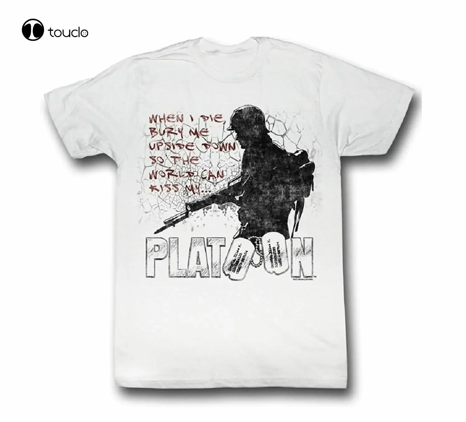 

Adult White War Movie Platoon When I Die Bury Me Upside Down T-Shirt Tee Custom Aldult Teen Unisex Digital Printing Xs-5Xl