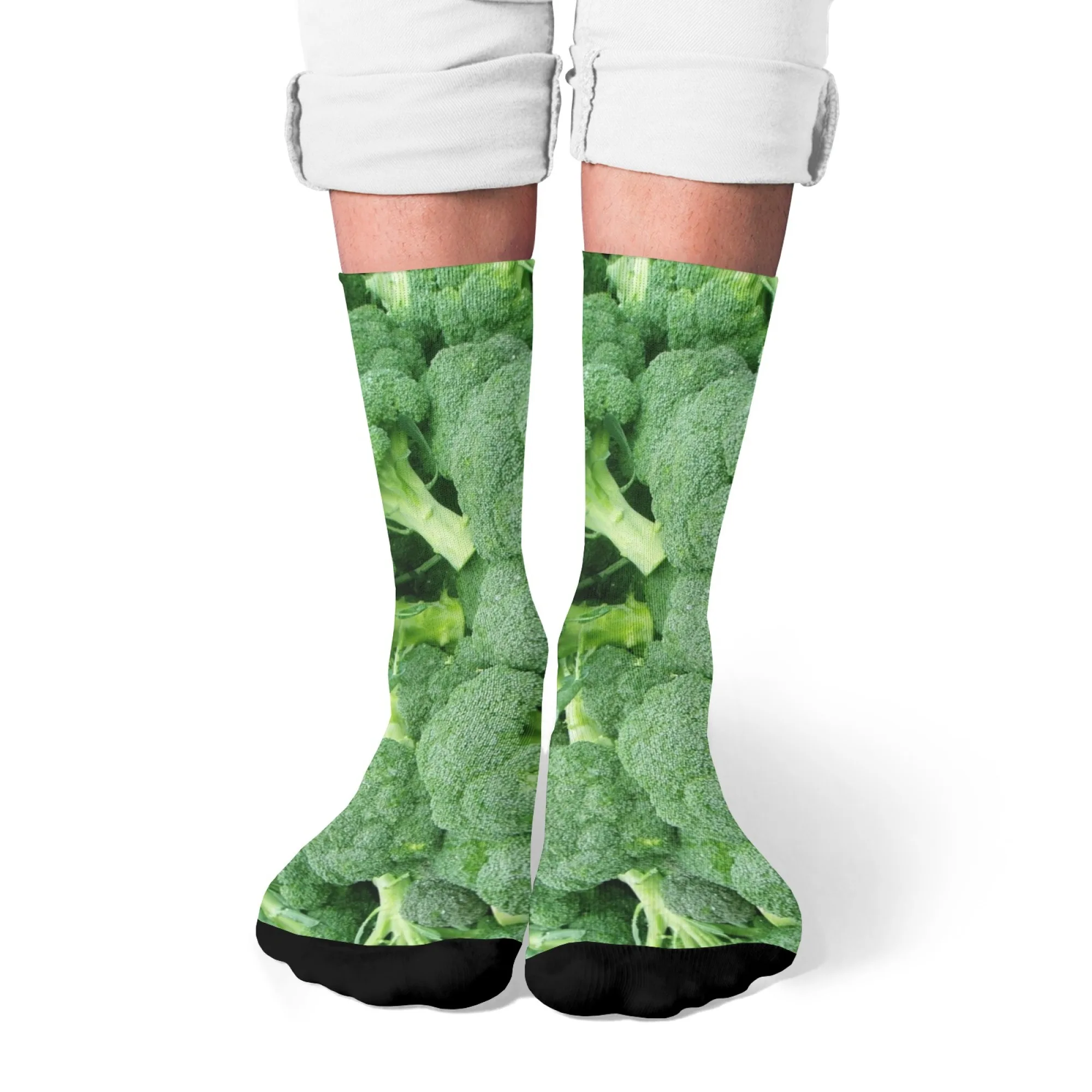 

Модные носки с принтом брокколи, причудливые носки с растительным узором, забавный подарок для здоровья, мягкие удобные повседневные носки для ботаников