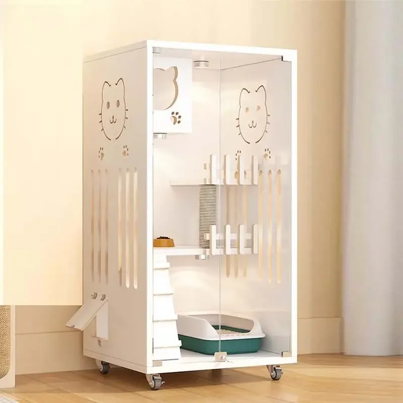 Factory manufacturer hot selling pet cages&houses multi function cat cage large pet furniture solid wood cat villa