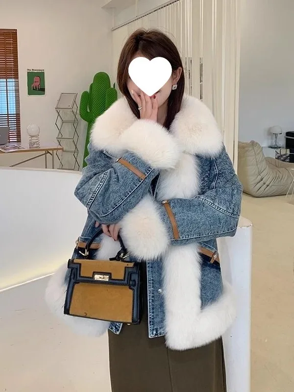 

Ele Mid-Length Thiened Cotton Fur Coat Women's Premium Feel Autumn Winter New Arrival Commute Sle Loose Fit Outerwear