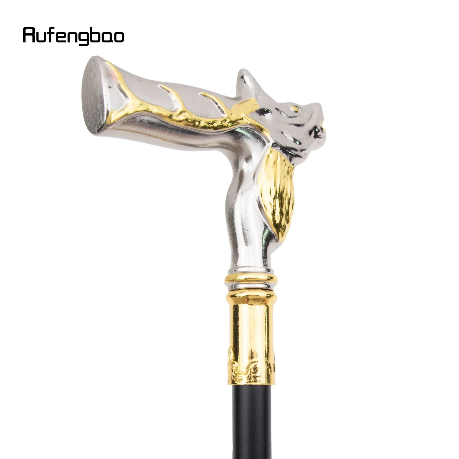 Gouden Witte Herten Wandelstok Mode Decoratieve Wandelstok Gentleman Elegante Cosplay Cane Knop Crosier 92Cm