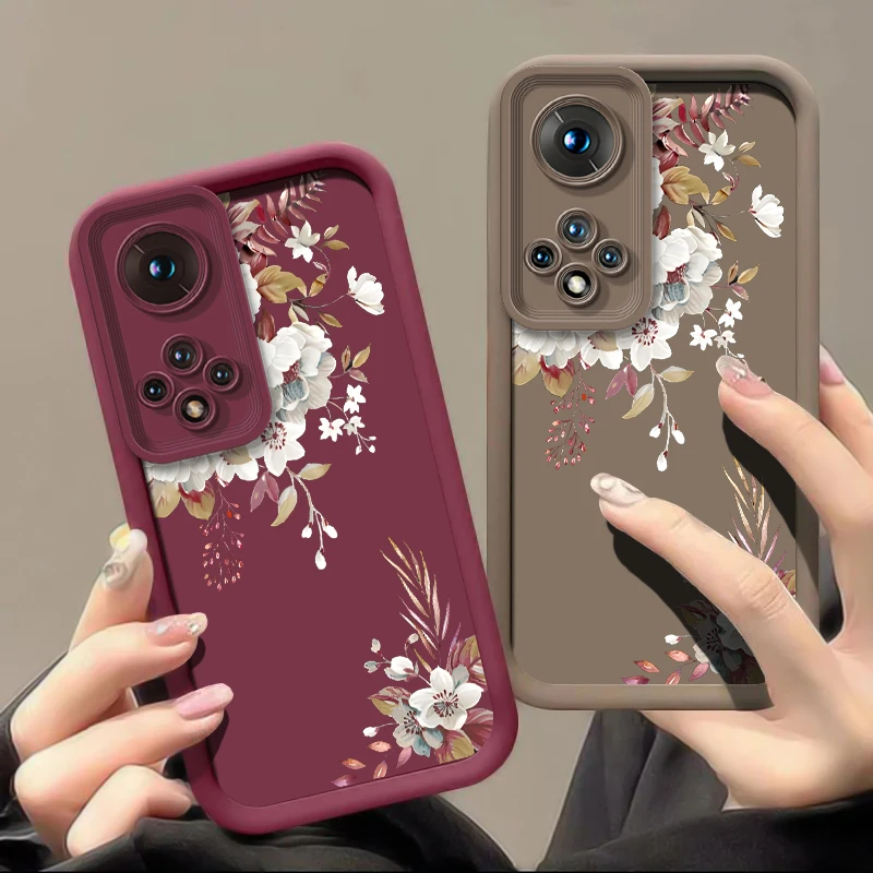 Graceful White Flowers Case For Huawei Honor Magic 6 5 Pro 8X 9X Y7A X9 X30 X50I X7 10I Shockproof Silicone Soft Phone Cover