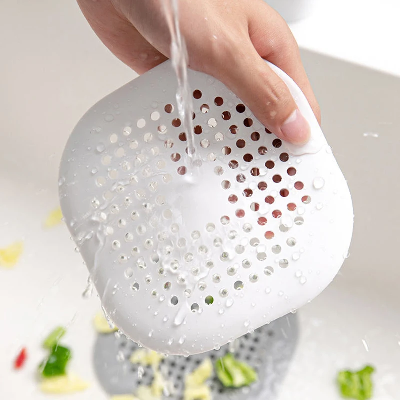 Kitchen Sink Silicone Filter Hair Filter Mesh Bathroom Hair Anti Clogging Suction Cup Floor Drain Bathroom Sewer Deodorizer