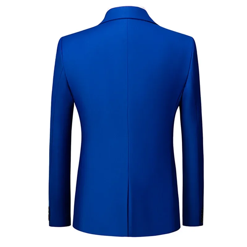 2026 Men's Purple Suit Jacket, Business Office Slim Coat, Orange Blue Black Red Gray Yellow Available Blazers, Asian Size M-6XL view 3