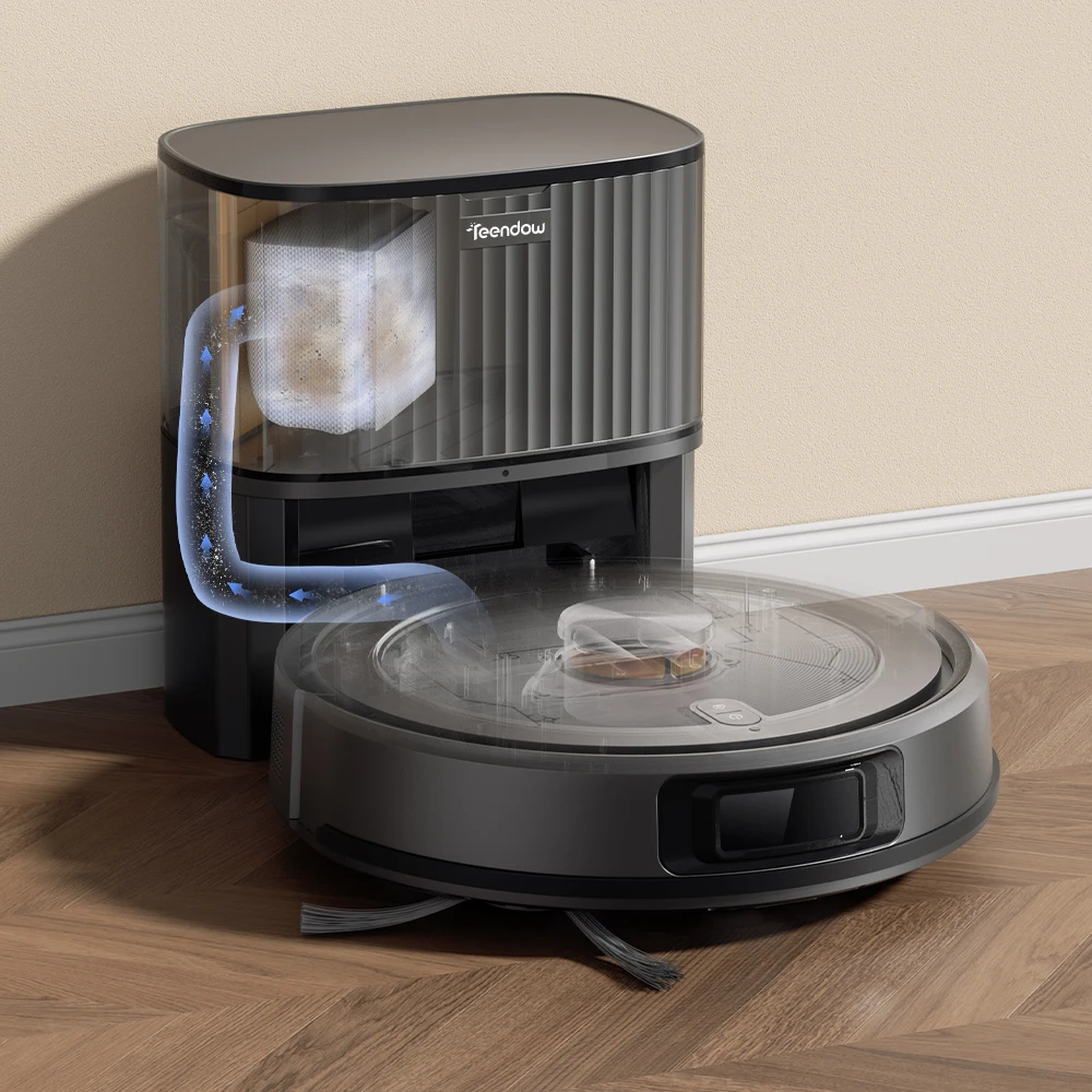 

Teendow Сухая и влажная автоматическая перезаряжаемая водяная швабра Робот-пылесос для пола Самоочищающаяся подметальная машина для ковров Робот-пылесос