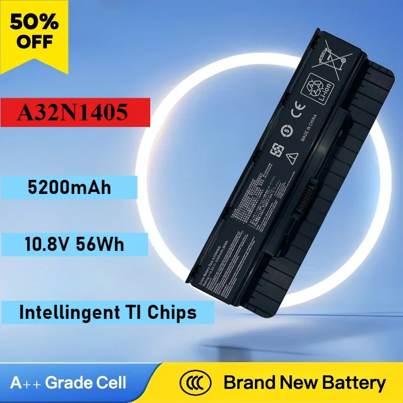 

Brand New 5200mAh 10.8v A32N1405 Laptop Battery for ASUS N551JM N551JW N551Z N551J N551V N751 N771 G771JM G771JK G551J G58VM