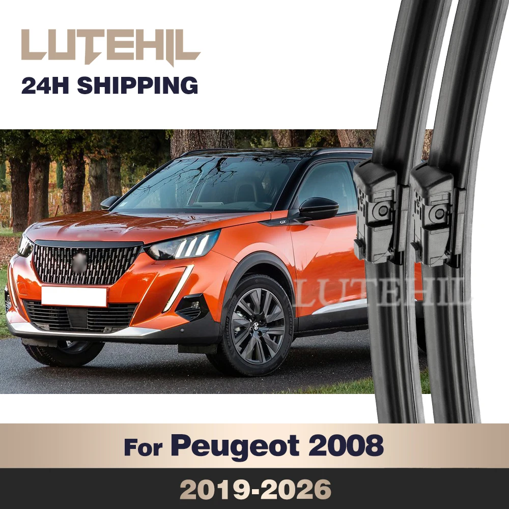 

LUTEHIL Wiper For Peugeot 2008 P24 MK2 2019-2026 2020 2021 2022 Front Wiper Blades Windshield Windscreen Window Brush 24"+16"