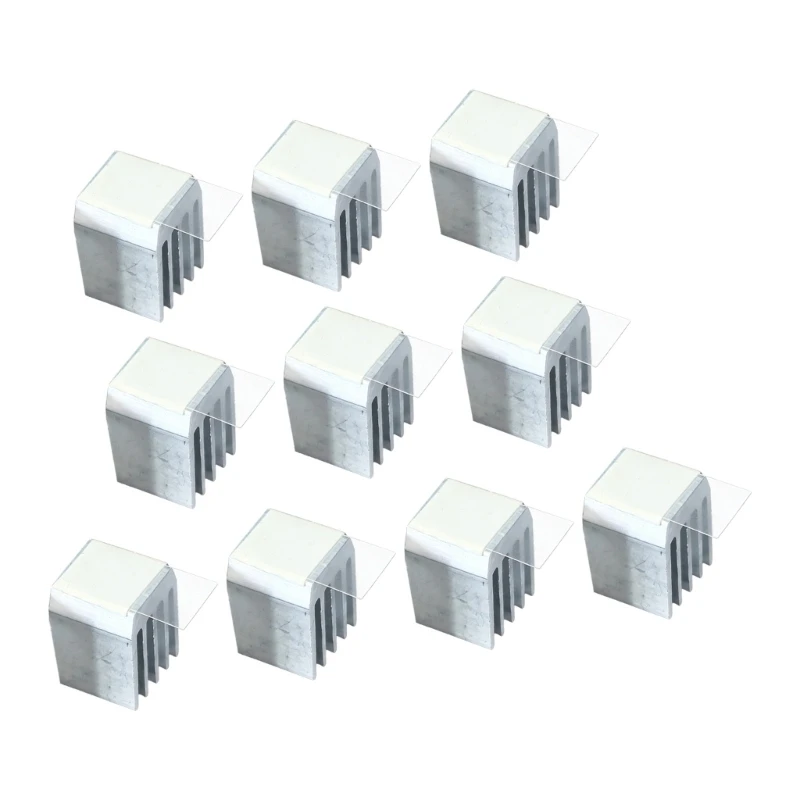 57QF Aluminum Heat Sink 9 x 9 x 12 mm for Small Chip Heat Control, 10 Pack Passive Metal Sink for DIY Electronics Repair