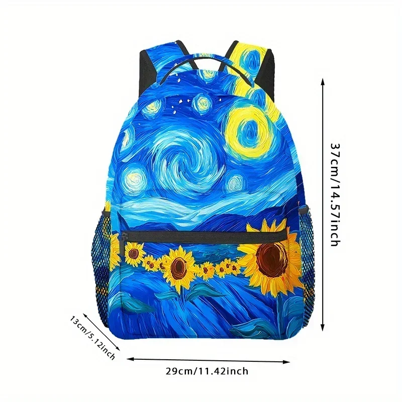 Custom Bag Sunflower Field At Starry Night (2) Shoulder Bag, Travel Hiking Backpack, Computer Backpack Comfortable