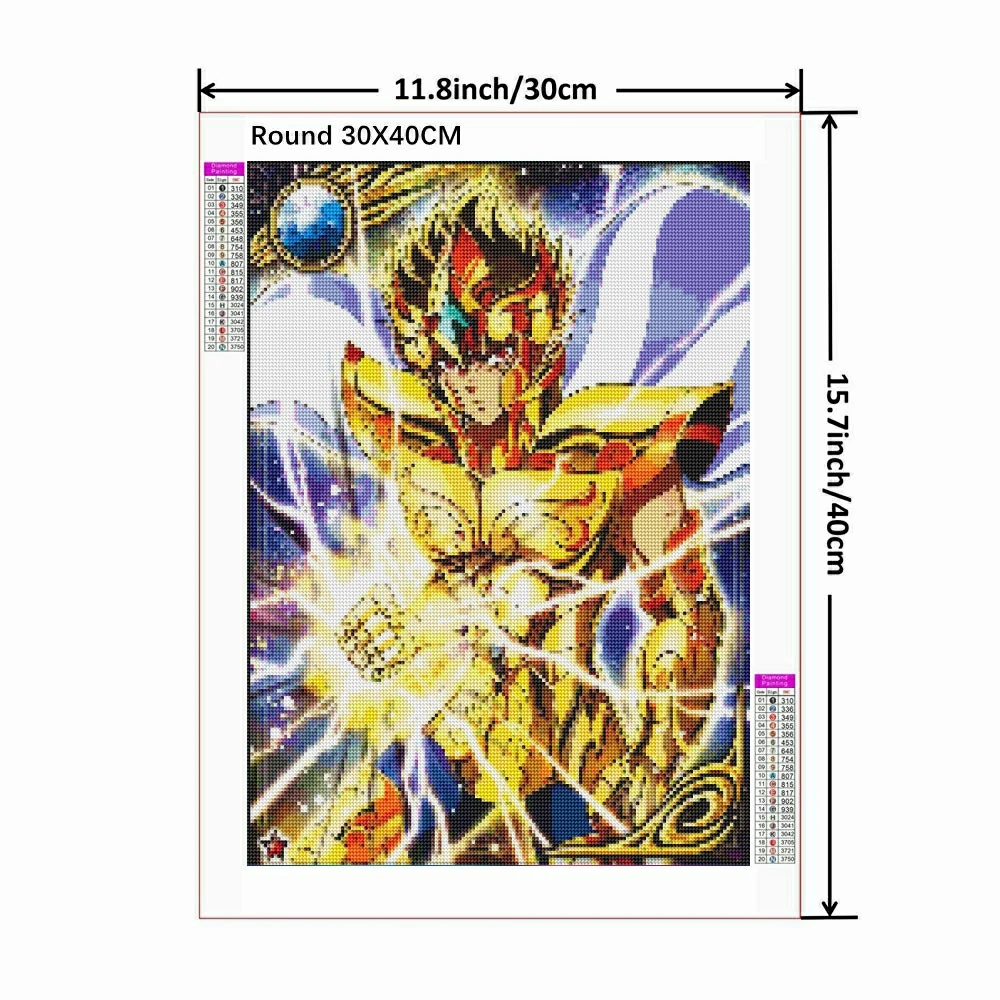 Saint Seiya 5D DIY Diamond Painting Mosaic Japan Anime Cartoon Art Cross Stitch Embroidery Rhinestones Home Decor Kids Gift