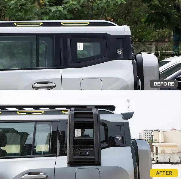 Car Exterior Accessories Folding Side Ladder Roof Car Ladder for Jetour Traveller T2 Car Side Ladder