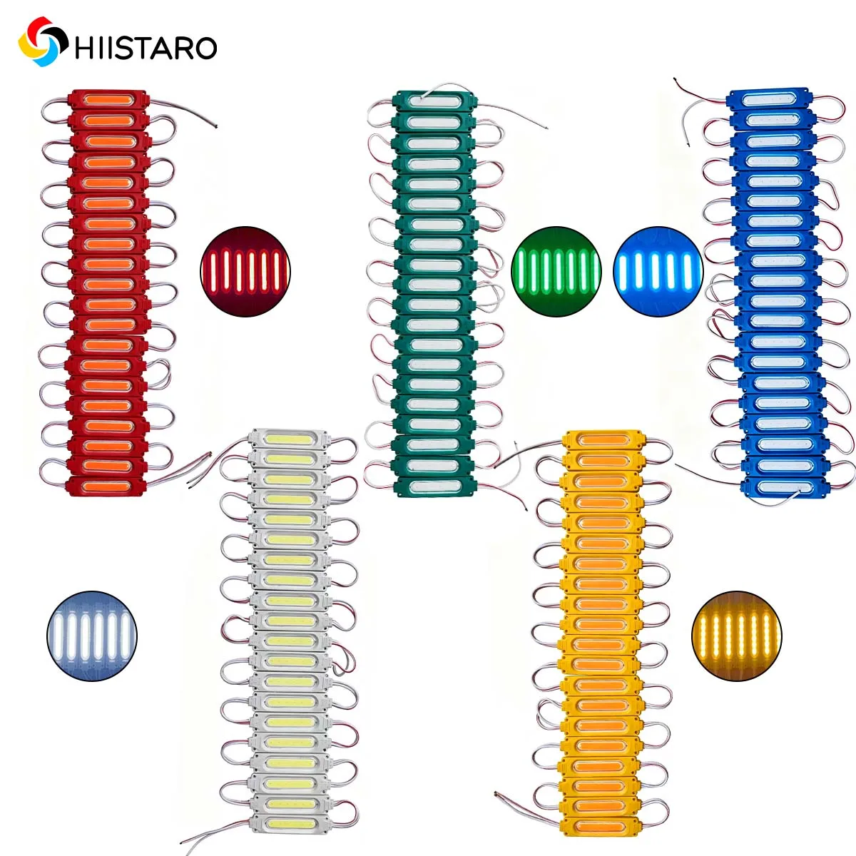 1/3/5Pcs 12V COB LED Module Red Green Blue White Yellow Waterproof LED Lights Advertising Sign Backlight Module