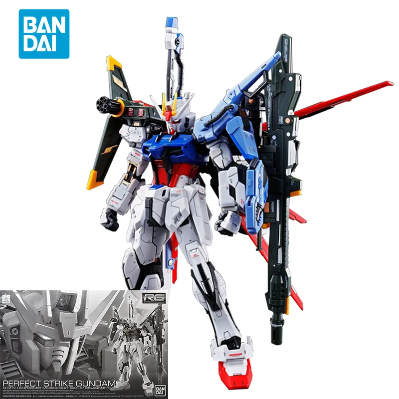 

Bandai Original GUNDAM Anime Model RG 1/144 PERFECT STRIKE GUNDAM Action Figure Assembly Model PB Toys Gifts for Children