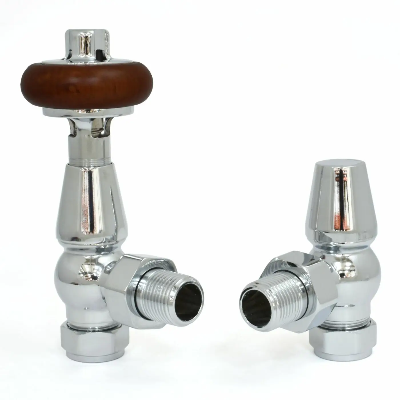 HOPERADS Traditional Manual Angled Chrome Radiator Valves