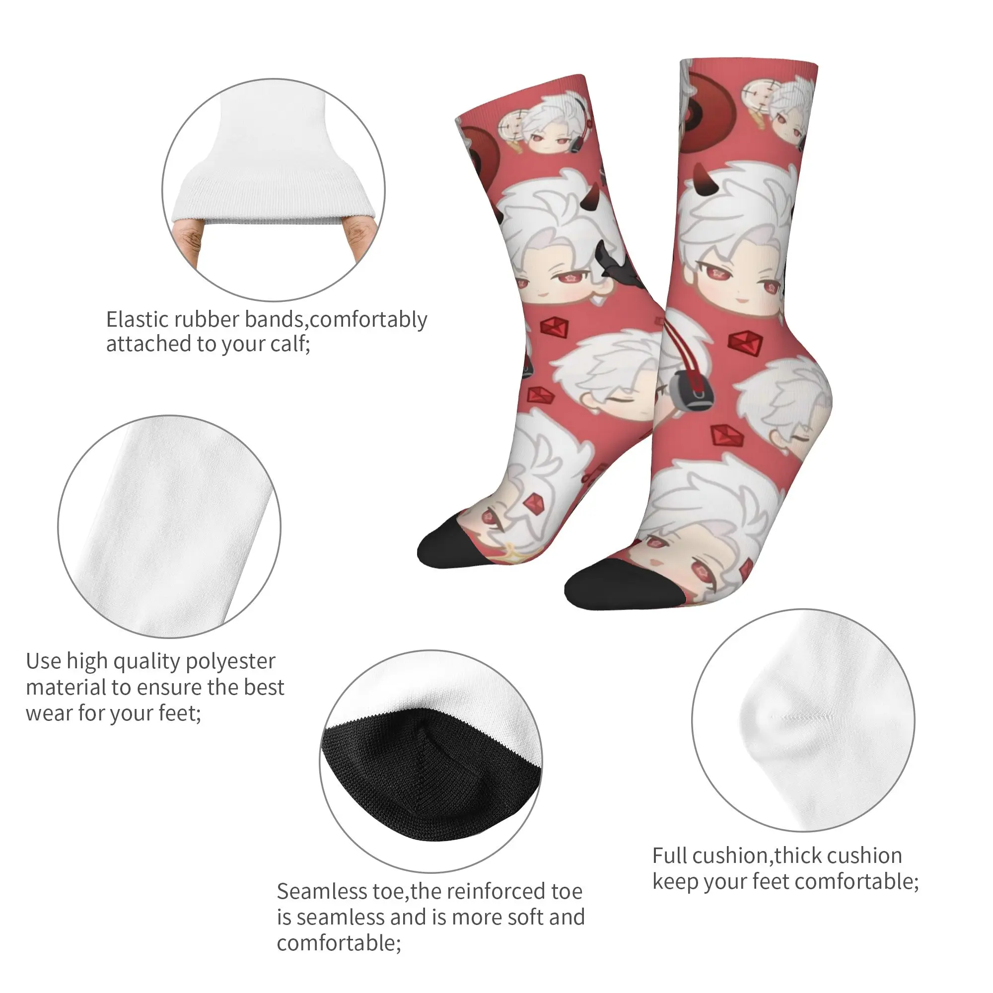 New Men's Socks Casual Sylus Chibi Sock Polyester Love and Deepspace Game Sport Women's Sock Spring Summer Autumn Winter