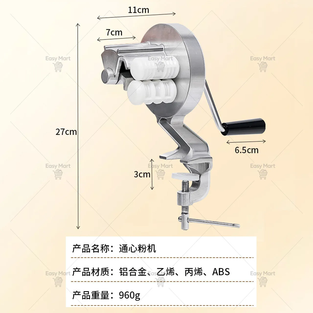 Manual Pasta Maker Machine for Homemade Noodles Macaroni Ravioli Dough Sheet Dumpling Skin Press