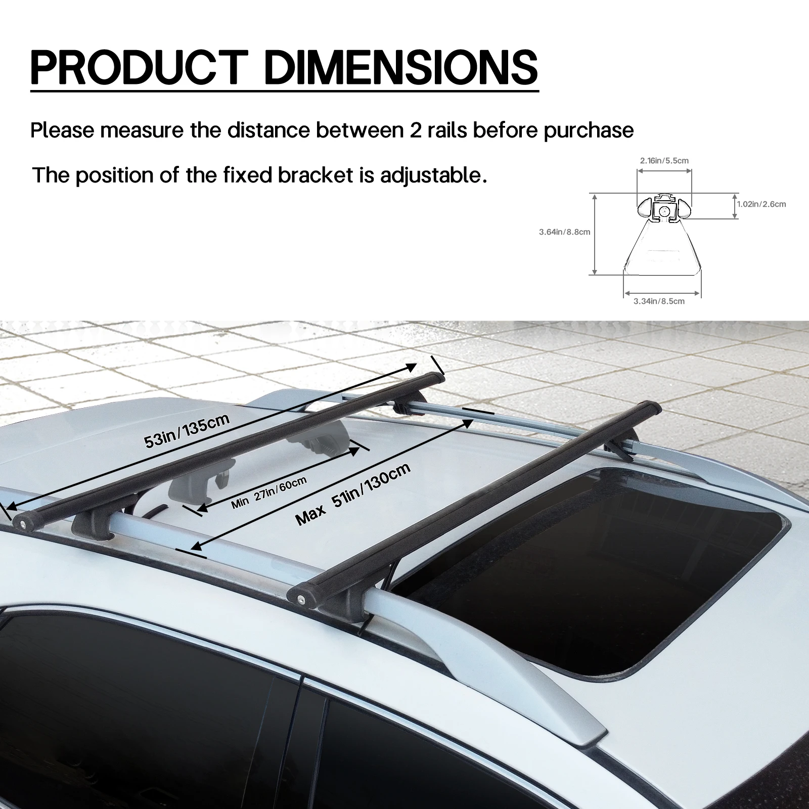 Portaequipajes de techo, barras transversales universales para portaequipajes de techo de coche, barras transversales de aluminio Aero gruesas, portaequipajes con fuerte capacidad de carga