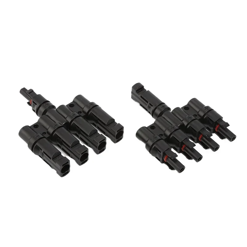 Solar Special Waterproof T-type Five-way Branch Connector 4 to 1 Connector Photovoltaic Line Connector