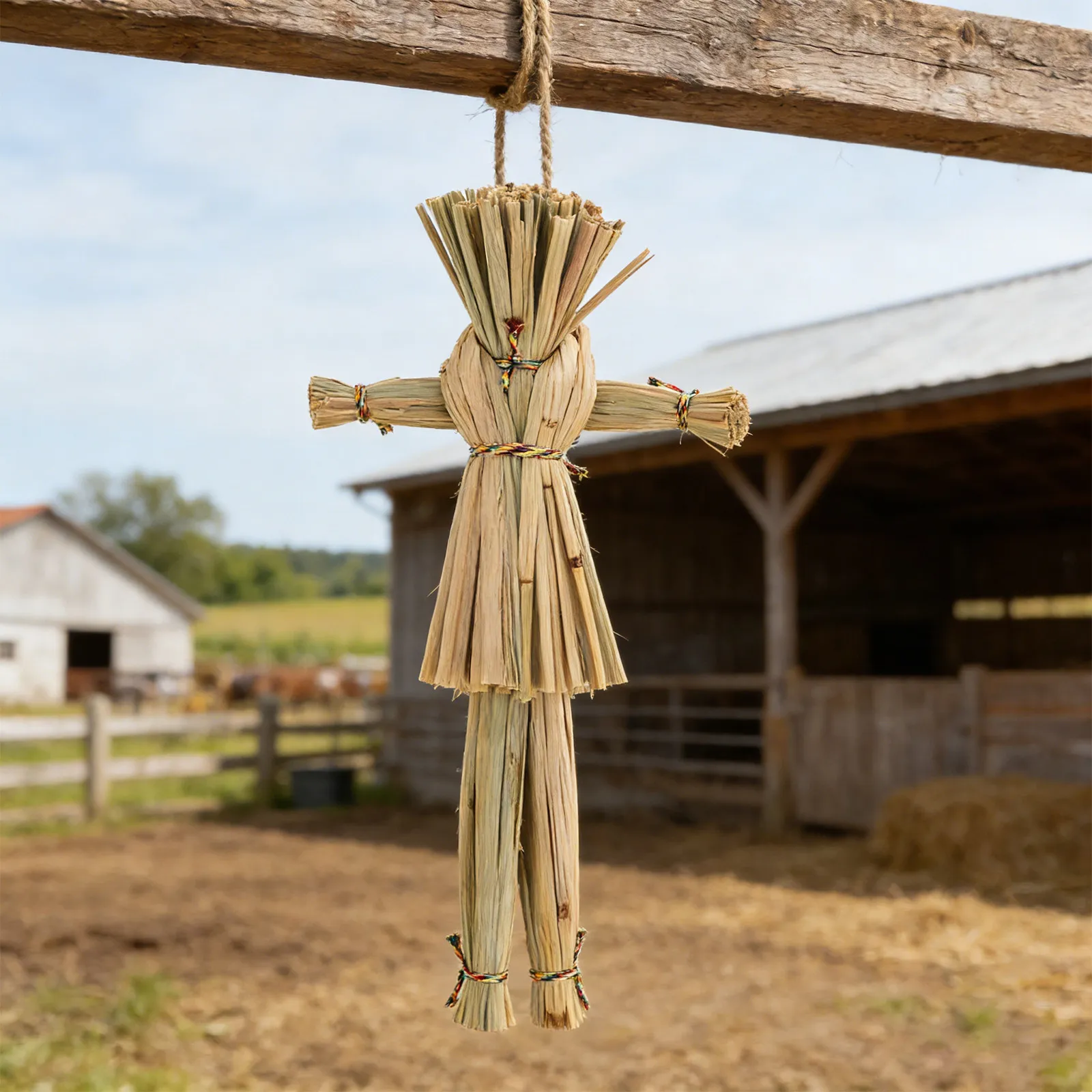2Pcs Fall Harvest Scarecrow Decorations Straw 20Cm Cute Autumn Yard Statues Seasonal Porch Garden Decor Fall Scarecrow Decor