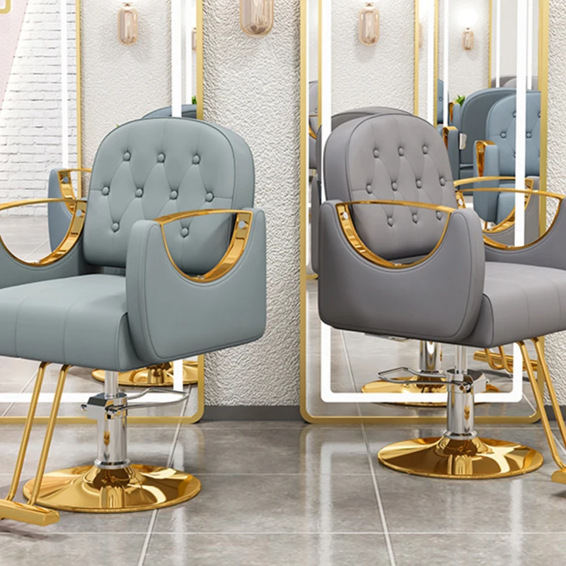 Barber Shop Chair Hair Salon Pink Beauty Aesthetic Furniture Pedicure Taburetes Con Ruedas Wash Makeup Wheels Professional