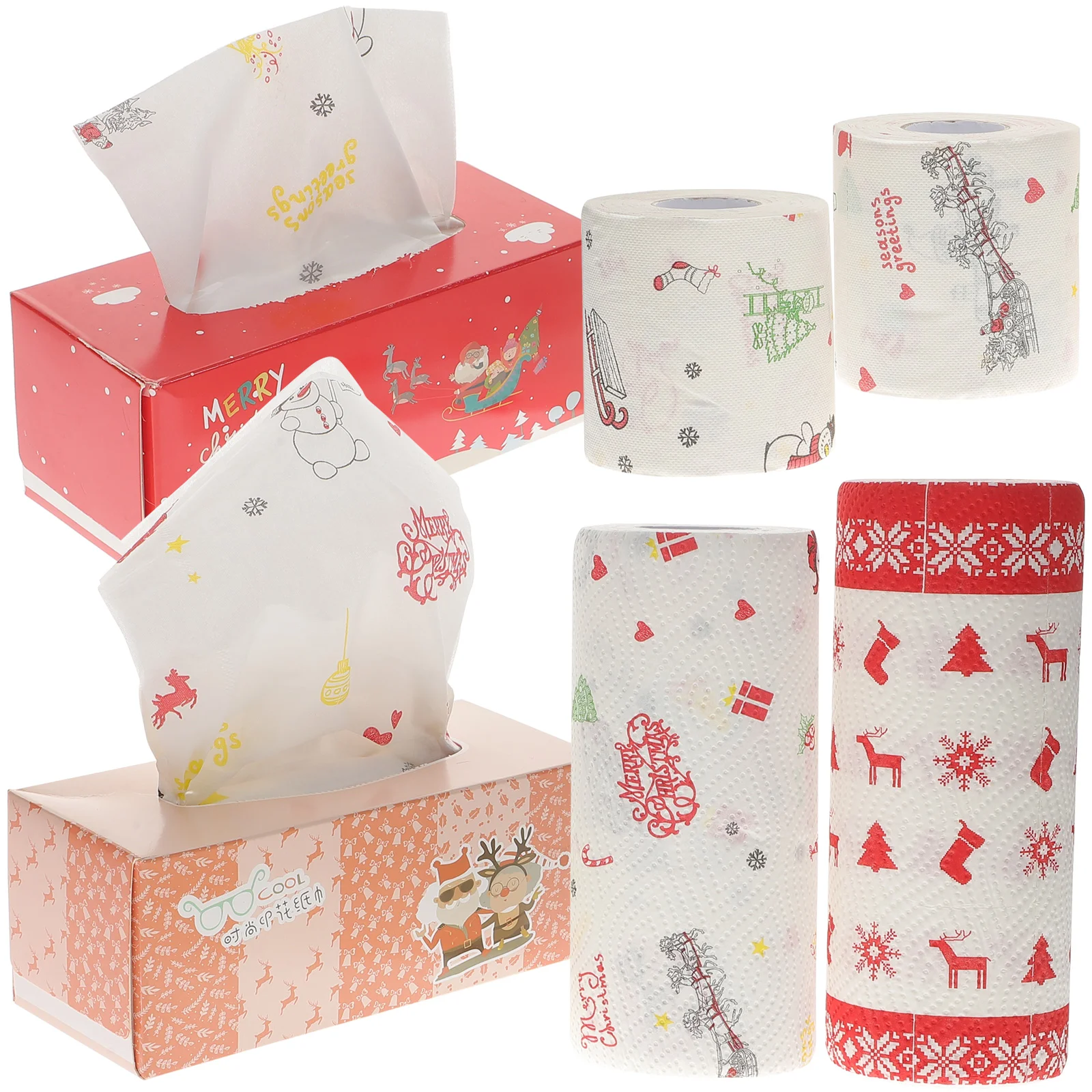 

Tissue Christmas Socks Paper Office Toilet Santa Claus Xmas Printing Facial Tissues